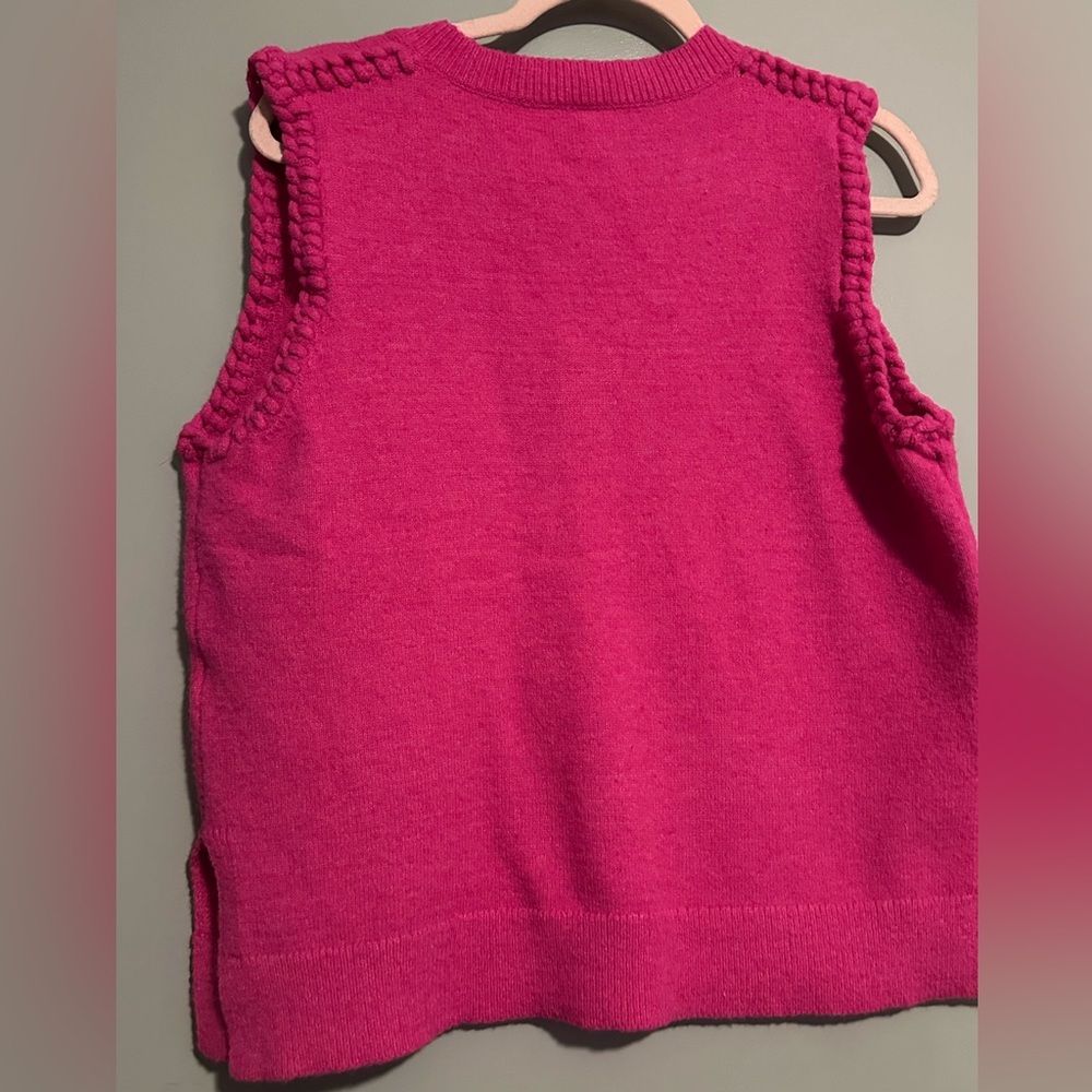 Wishlist Hot Pink V-Neck Knit Sweater Vest - Picture 6 of 7